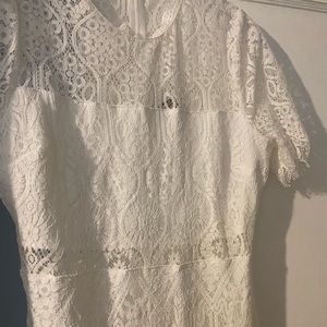 XL Lulus white dress. Worn once for bridal shower.